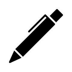 Pen glyph icon. Great for writing apps or creative UI.