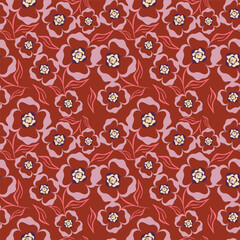 flower branches seamless pattern , vector , illustration
