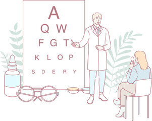 A skilled doctor conducts a thorough eye exam with a patient, showcasing various vision testing equipment and tools