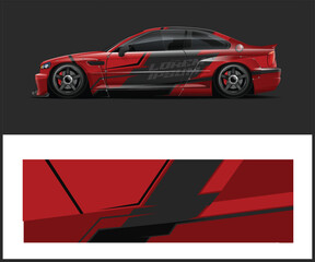 Red and Black Race Car Wrap Design Template