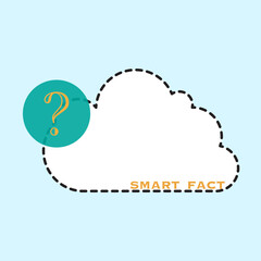 Smart fact cloud icon — flat outline style