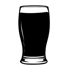 a black and white silhouette of a pint of dark beer beer, black, dark, glass, icon, pint, silhouette, tall , Generative art.