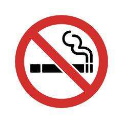 Simple No Smoking Sign Red Circle Prohibition Symbol for Clean Air