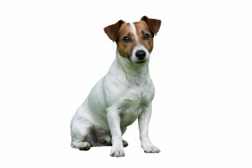 Ravishing adorable jack russel terrier portrait. isolated, white background