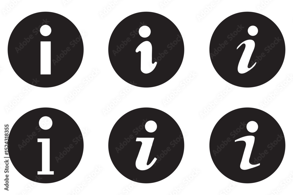Wall mural info icons set. information icon on isolated on white background. black info button. info symbol. ve