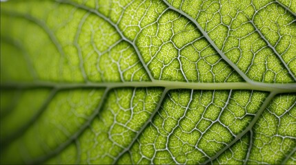 Bright Sun Shining Through Leaf Veins