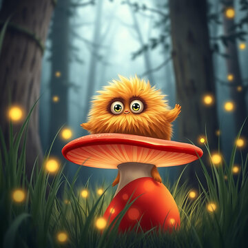 Fuzzy Monster Arancione simpatica canaglia