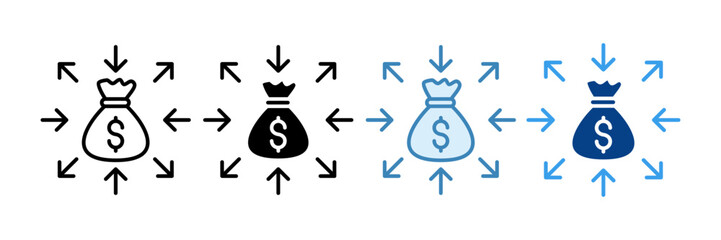 Diversification Icon Set Multiple Style Collection