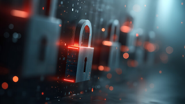  Cybersecurity  featuring a digital defense concept in a high-tech design