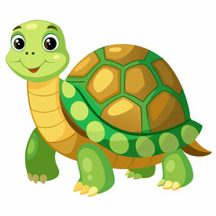 Adorable Turtle Cartoon Character Design perfect for children's books, branding, and logos.