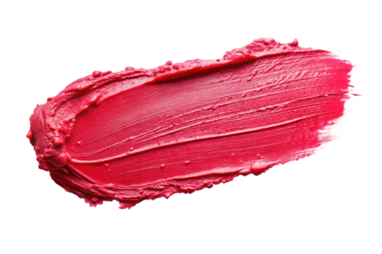 red and pink lipstick swatch texture  isolated on white