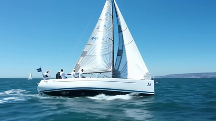 Sailboat racing in open water