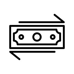 Money exchanger outline icon. Great for travel apps or finance UI.