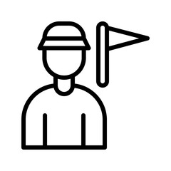 Tour guide outline icon. Great for travel apps or tourism UI.