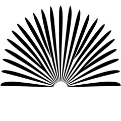 black and white icon of an open book with rays of sun black, book, icon, line, open, ray, silhouette, sun , Generative art.