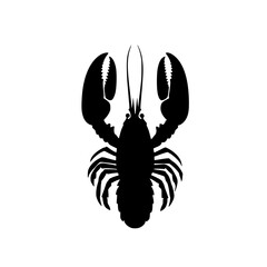 Obraz premium a black and white icon of a lobster black, icon, lobster, silhouette , Generative art.