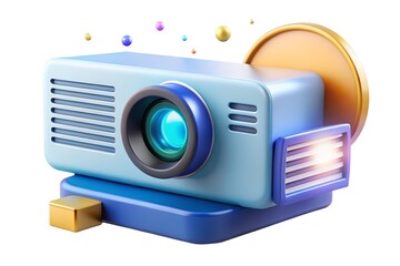 Stylized 3d render of a modern projector