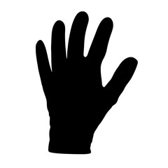 Obraz premium a black silhouette of a hand in a glove black, finger, glove, hand, icon, silhouette , Generative art.