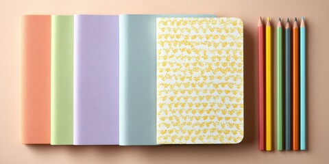 Soft Pastel Writing Set with Notebooks and Pencils