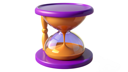Cartoon hourglass time management concept