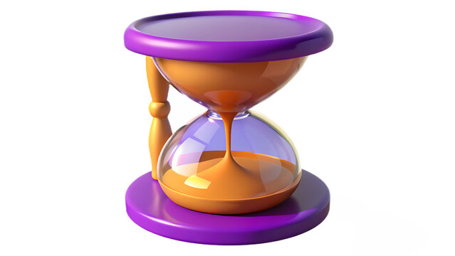 Cartoon hourglass time management concept