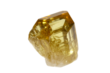 Yellow Quartz Crystal with Transparent Background