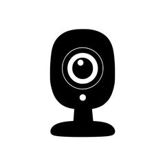 a black silhouette of a camera with an eye on a transparent background black, camera, eye, fan, icon, silhouette, style , Generative art.