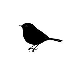 Obraz premium a black and white silhouette of a small bird bird, black, silhouette, small , Generative art.