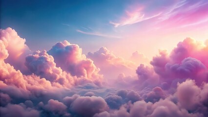 Dreamy pink clouds in a surreal sky with gentle mist and soft focus ethereal atmosphere, ethereal, surrealism, ethereal