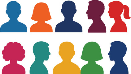Colorful Profile Icons of Diverse People