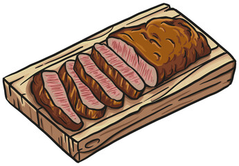 steak beef sliced illustration