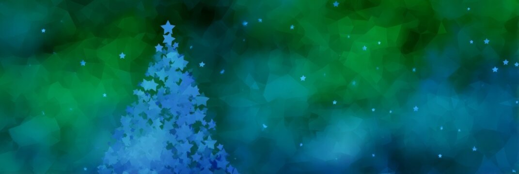 Dreamy starlit Christmas tree emerges ethereal, reminiscent of Yule's mystical azure whispers and cosmic solstice wonder