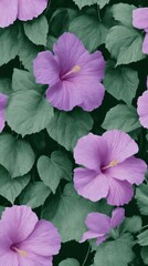 Purple hibiscus petals unfold like whispered secrets in a lush tropical dreamscape, perfect for Lei Day celebrations and serene meditation retreats