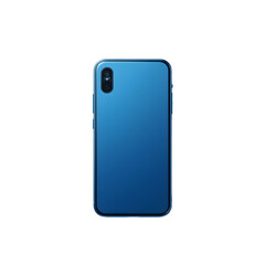 Modern blue smartphone back view mockup.Clean, modern image of a smartphone's back.