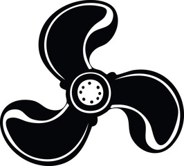 Propeller Icon in Silhouette Vector | Sleek Black Vector Art Illustration for Water-Based Transport