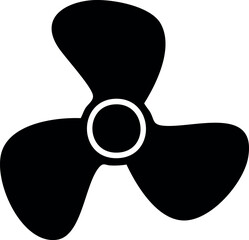 Propeller Icon in Silhouette Vector | Sleek Black Vector Art Illustration for Water-Based Transport