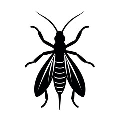 Stonefly Insect Silhouette Vector Illustration