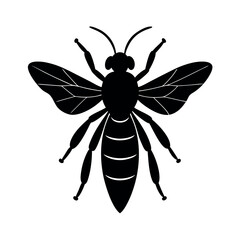 Sweat Bee Insect Silhouette Vector Illustration