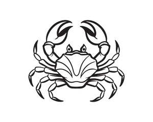 Fototapeta premium Black and White crab Vector PNG Silhouette - Minimalist Wildlife Illustration for Branding and Creative Projects