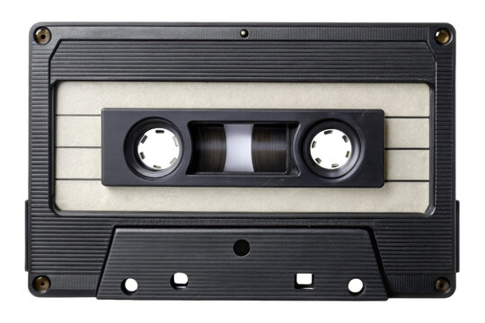 old audio cassette isolated on white