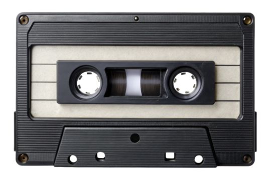 old audio cassette isolated on white