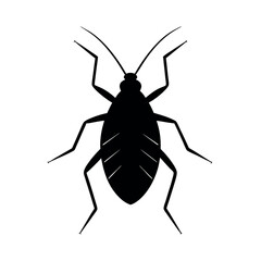 Aphid Insect Silhouette Vector Illustration