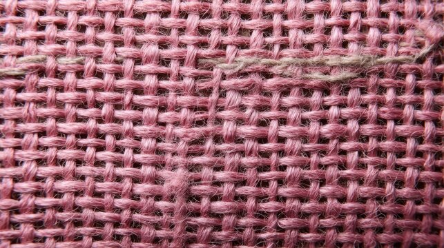 Intricate rose-tinted burlap texture, embodying rustic charm, evokes Harvest Festival warmth and unconventional National Craft Month creativity - Powered by Adobe