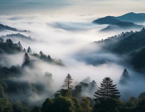 fog over mountains