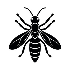 Gall Wasp Insect Silhouette Vector Illustration