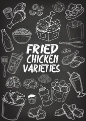 A carefully hand-drawn menu design on a blackboard supported by hand-drawn illustrations. © Hakan Kaçar