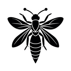 Paper Wasp Insect Silhouette Vector Illustration