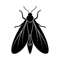 Planthopper Insect Silhouette Vector Illustration
