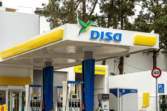 DISA gas station on Gran Canaria with AdBlue pumps and automatic service area &ndash; modern infrastructure in the Canary Islands