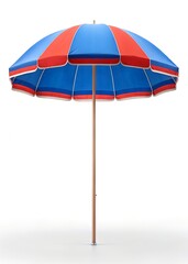 Obraz premium Beach Umbrella Opened – Colorful 8K Summer Shade Isolated on White Background